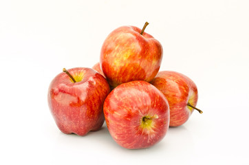 group of apples on white background