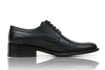 Fashion concept with male shoes on white