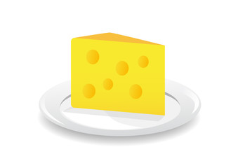 Yellow cheese on white plate