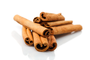 Cinnamon sticks isolated
