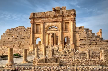 Deurstickers Tunesië beroemde ruïnes