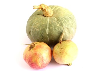 zucce verde e melagrani