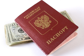 Russian Traveling Passport and money.