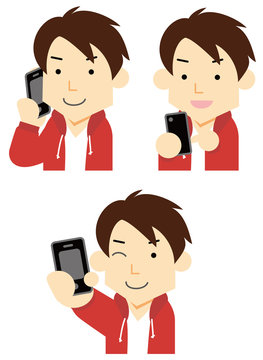 スマートフォンを持つ学生