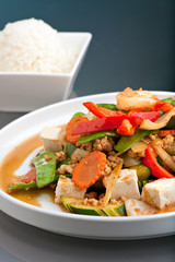 Thai Food Stir Fry with Jasmine Rice