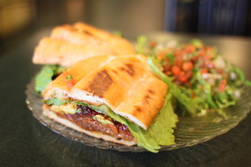 Torta Milanese or Mexican style sandwich at a local restaurant.
