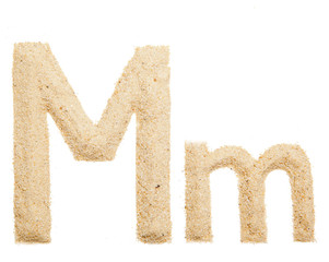 sand alphabet isolated