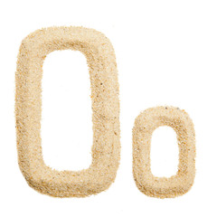 sand alphabet isolated