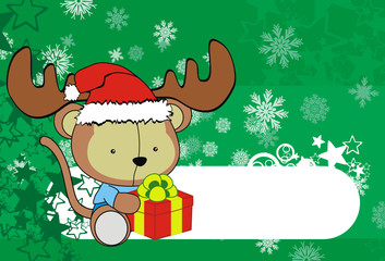 monkey baby cartoon xmas background01