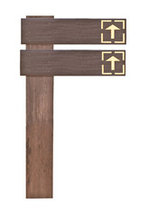 Wood signs isolated on  white.