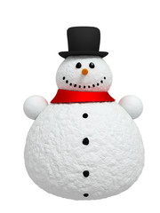 Happy snowman (Isolated on white background)