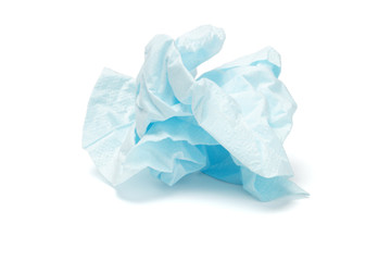Crumpled facial tissue paper