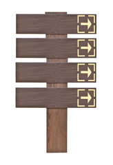 Wood signs isolated on  white.
