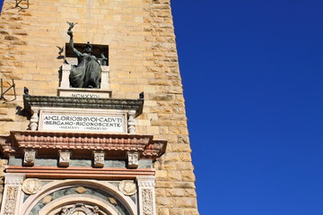 Historic tower bell, old town, Bergamo, Lombardy, Italy