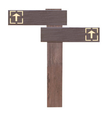 wood signs isolated on white.