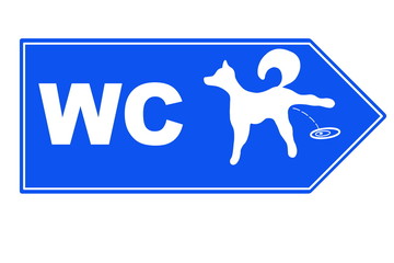 Signboard toilet  for dogs