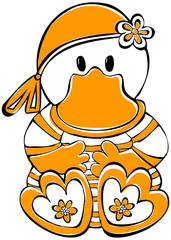 Fototapeta premium Vektor Illustration Piraten Ente