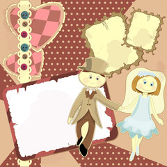 wedding card in vintage style