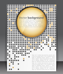 Dark abstract blank with round shape. Vector.