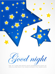Good night. Abstract background with stars.