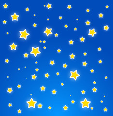 At night. Sky with stars. Vector