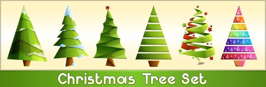 vector Christmas tree set