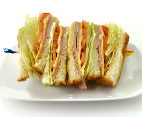 Turkey Or Ham Club Sandwich