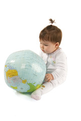 baby and globe