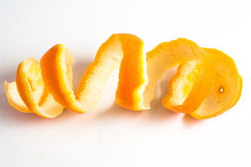 oranges peel on a white background