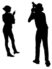 Photographer and model