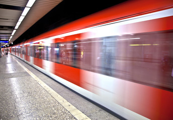 Train arriving in the station