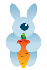 cartoon hare and carrot