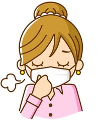 風邪　咳き　イラスト