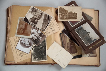 Old books,albums,photos,postcards and letters.