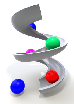 Spirale mit Kugeln