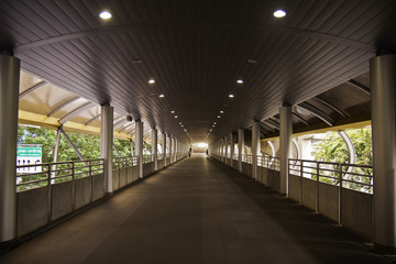 The walkway of the skytrain station