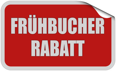 Sticker rot eckig curl oben FRÜHBUCHER RABATT