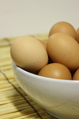 Chicken egg in a bowl