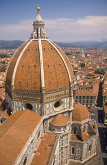 Fototapeta premium Basilica di Santa Maria del Fiore view of the roof from the cath