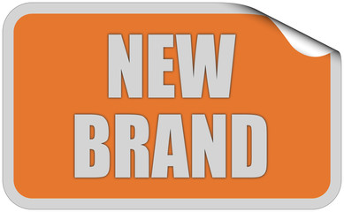 Sticker orange curl oben NEW BRAND