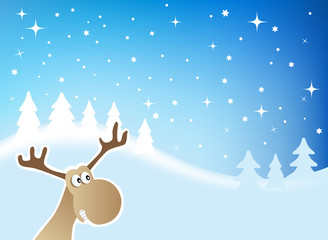 Obraz na płótnie Canvas Christmas Background With a Moose