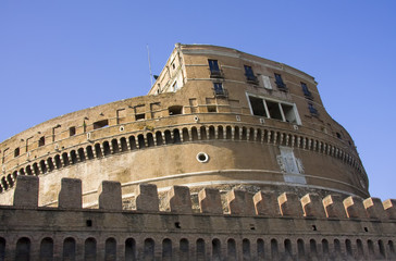 Fototapeta na wymiar Widok z boku z Zamku św Angelo w Rzymie