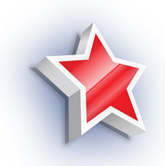 3D Stern rot wei&szlig;