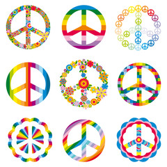 set of peace symbols