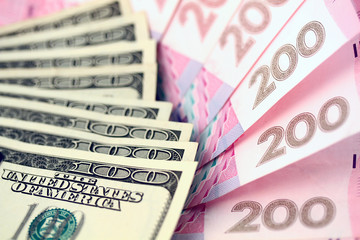 Ukrainian and American money