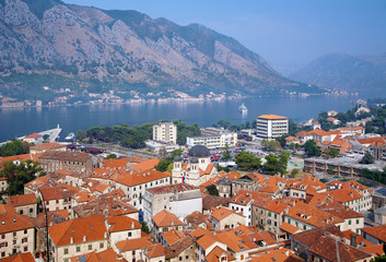 Naklejka na ściany i meble View of the Kotor and Kotor bay, Montenegro