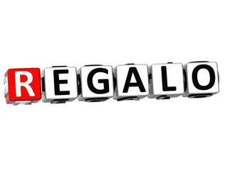 3D Regalo Block Text on white background