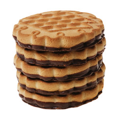Tasty cookies with chocolate composition