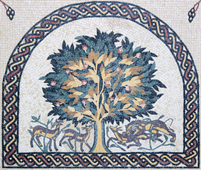 Tradicional Christian mosaic portrait of the Holly Tree