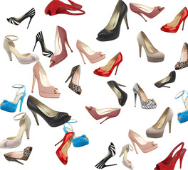 Set of beautiful modern woman shoes